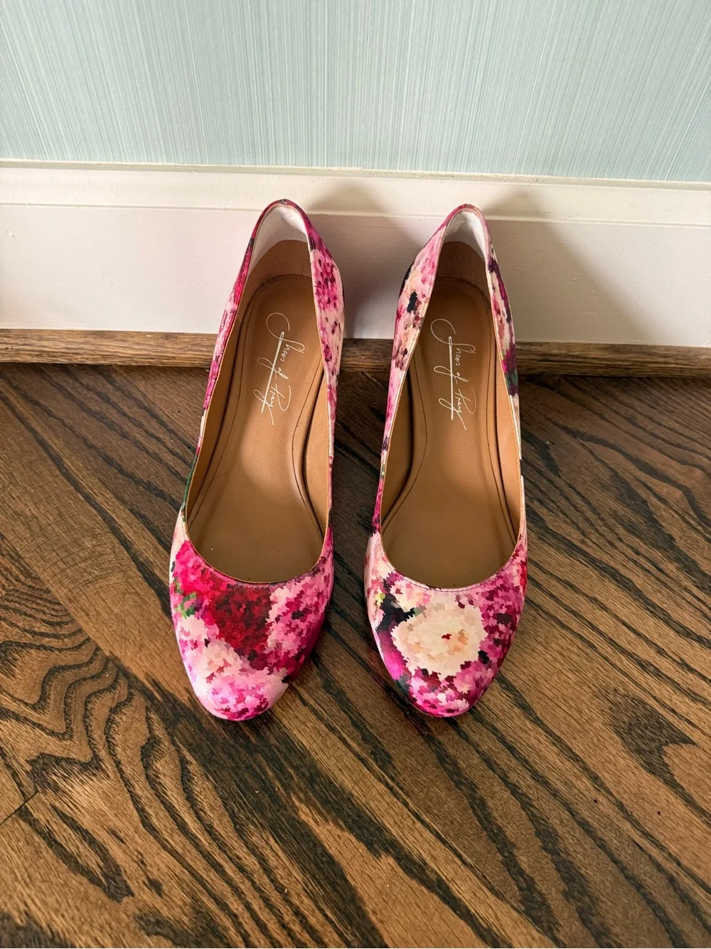 Shoes of Prey Pink Floral Print Women's Heels